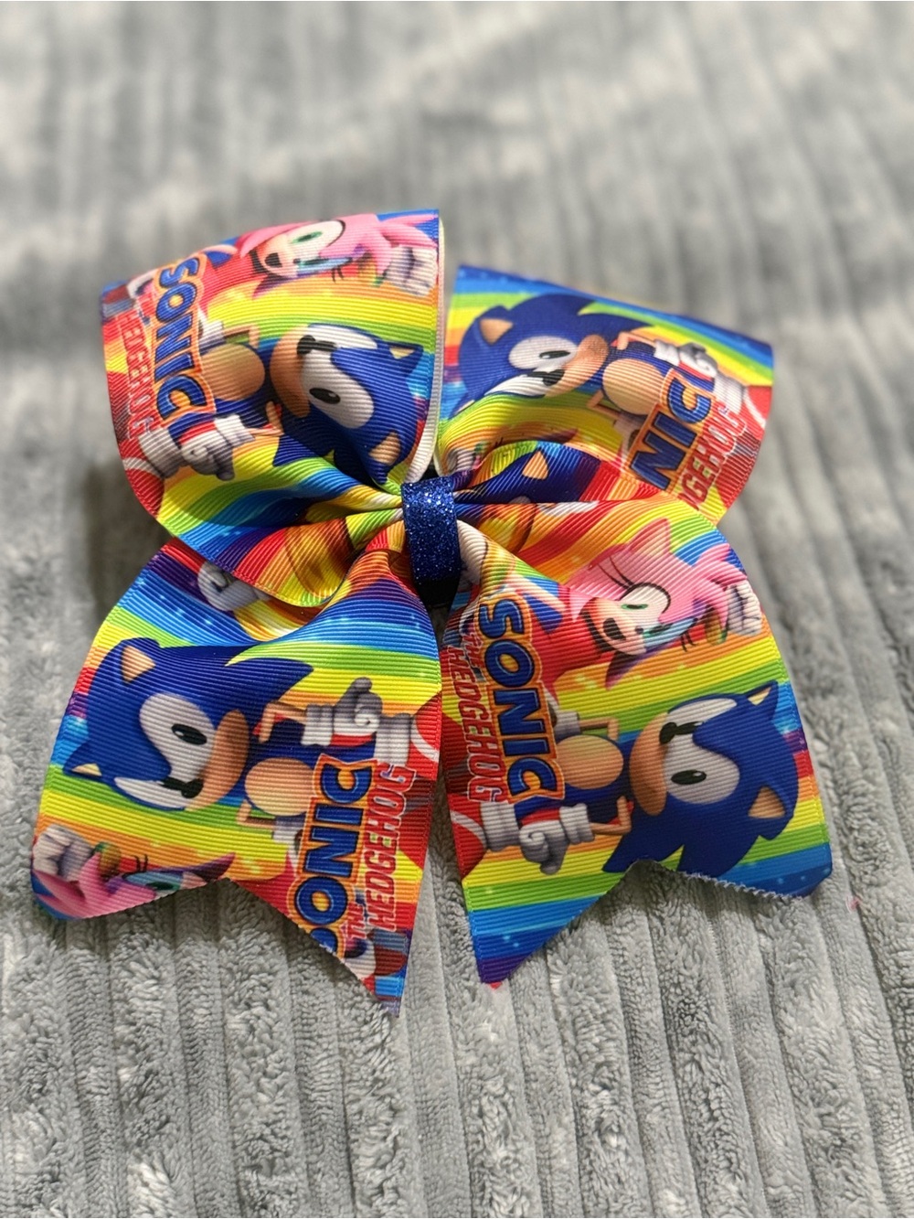 Sonic Rainbow Character Hair Bow for Kids